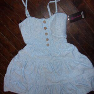 NEW print size small womens blue floral cottage core casual wear dress fun